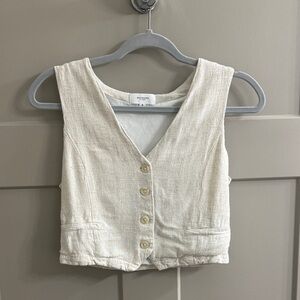 Dry Goods Cream Button Down Vest